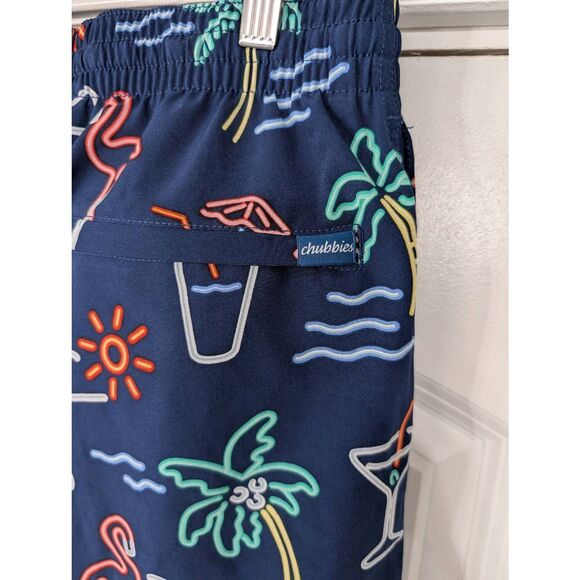 Chubbies The Neon Lights 5.5"‎ Inseam Stretch Swim Trunks men's medium flamingo - Picture 5 of 7